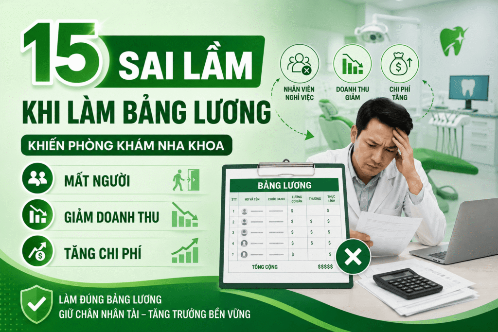 15 Sai Lầm Khi Làm Bảng Lương Khiến Phòng Khám Nha Khoa Mất Người, Giảm Doanh Thu Và Tăng Chi Phí