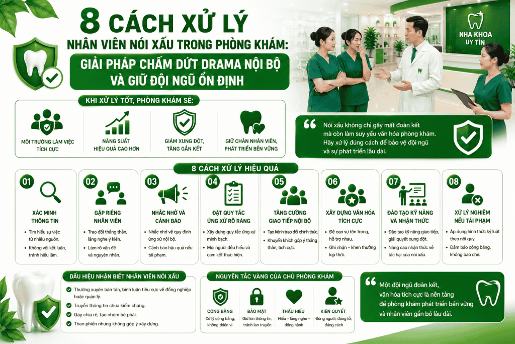 Cách Xử Lý Nhân Viên Nói Xấu Trong Phòng Khám: Giải Pháp Chấm Dứt Drama Nội Bộ Và Giữ Đội Ngũ Ổn Định