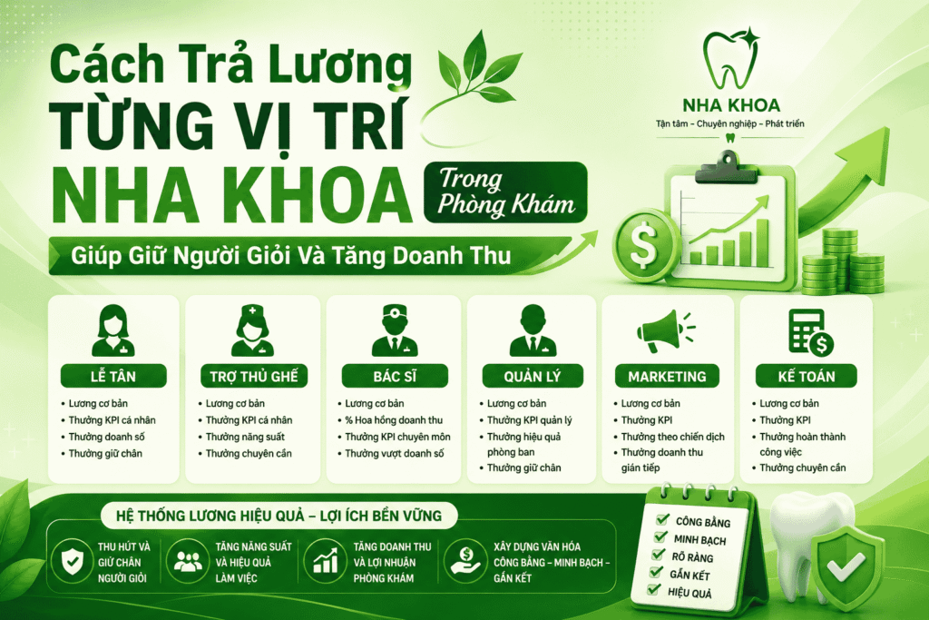 Cách Trả Lương Từng Vị Trí Trong Phòng Khám Nha Khoa Giúp Giữ Người Giỏi Và Tăng Doanh Thu