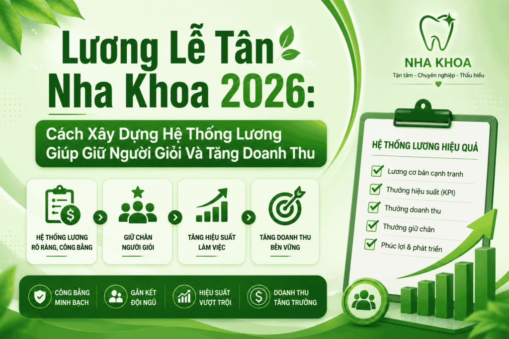 Lương Lễ Tân Nha Khoa 2026: Cách Xây Dựng Hệ Thống Lương Giúp Giữ Người Giỏi Và Tăng Doanh Thu