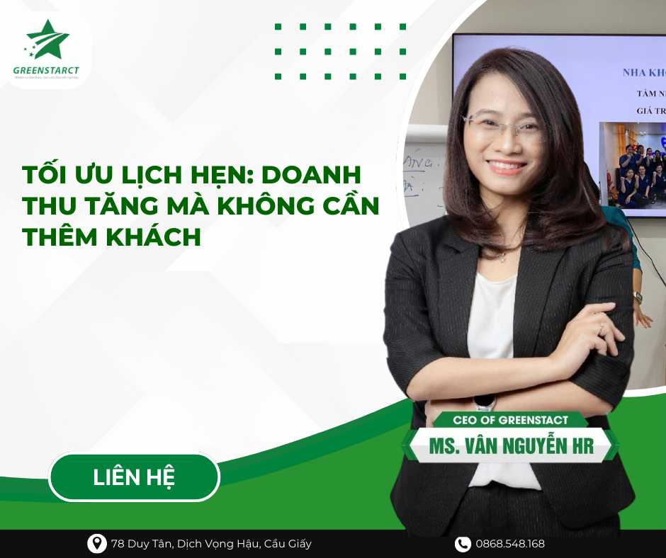 Tối ưu lịch hẹn: Doanh thu tăng mà không cần thêm khách ( Tài liệu tham khảo năm 2026 ) 1 Tối ưu lịch hẹn: Doanh thu tăng mà không cần thêm khách