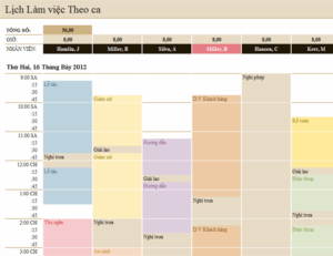 Lịch làm việc