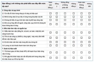 Mấu phiếu khảo sát